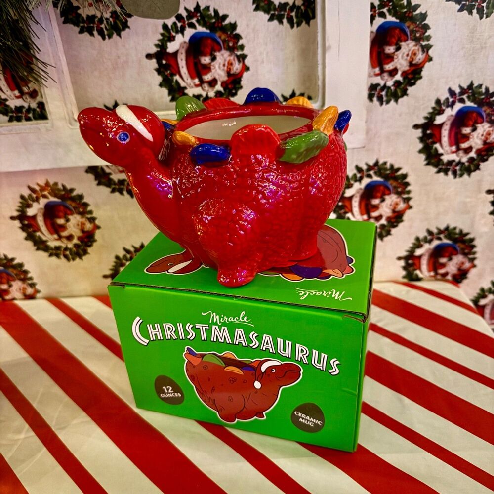 Christmasaurus Dinosaur Tiki Mug Miracle Holiday Pop Up Bar New In Box Christmas